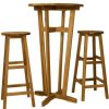 Table Haute Et Bar * | Nouveau Topdeal Ensemble De Bar 3 Pcs Bois D'Acacia Massif