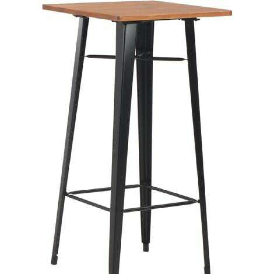 Table Haute Et Bar * | Remise Vidaxl Mobilier De Bar 3 Pcs Acier Noir Noir