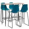 Table Haute Et Bar * | De Gros True Deal Ensemble De Bar 5 Pcs Plastique Turquoise