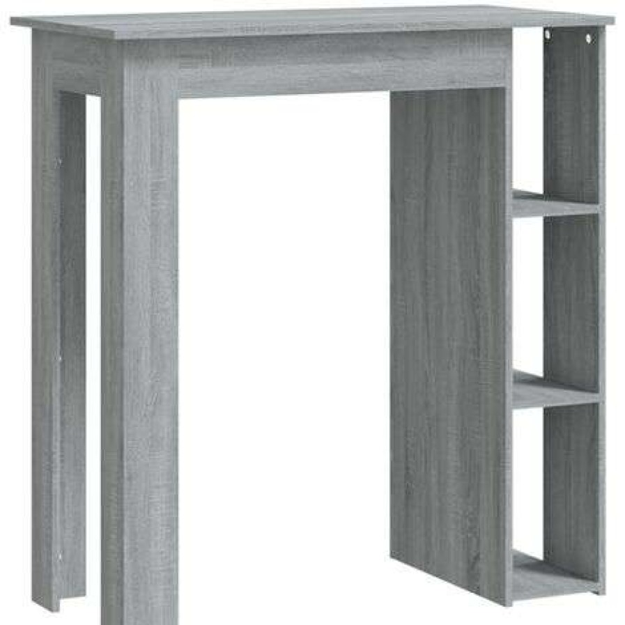 Table Haute Et Bar * | Le Moins Cher Fimei Table De Bar Avec Etagere Sonoma Gris 102X50X103,5 Cm Agglomere