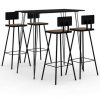 Table Haute Et Bar * | Remise Youthup Ensemble De Bar 5 Pcs Noir Noir