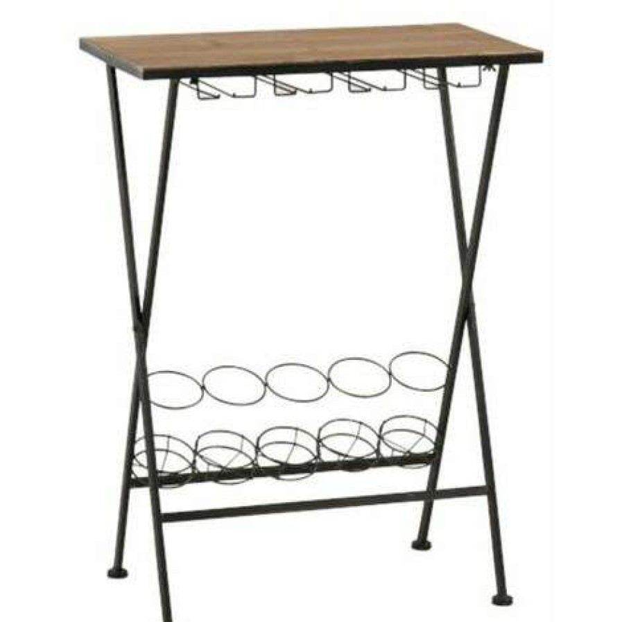 Table Haute Et Bar * | Meilleur Prix Paris Prix Table & Range-Bouteilles Metal Bistro 65Cm Noir