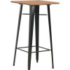 Table Haute Et Bar * | Meilleur Prix Hommoo Table De Bar Noir 60X60X108 Cm Pinede Et Acier Hdv22235