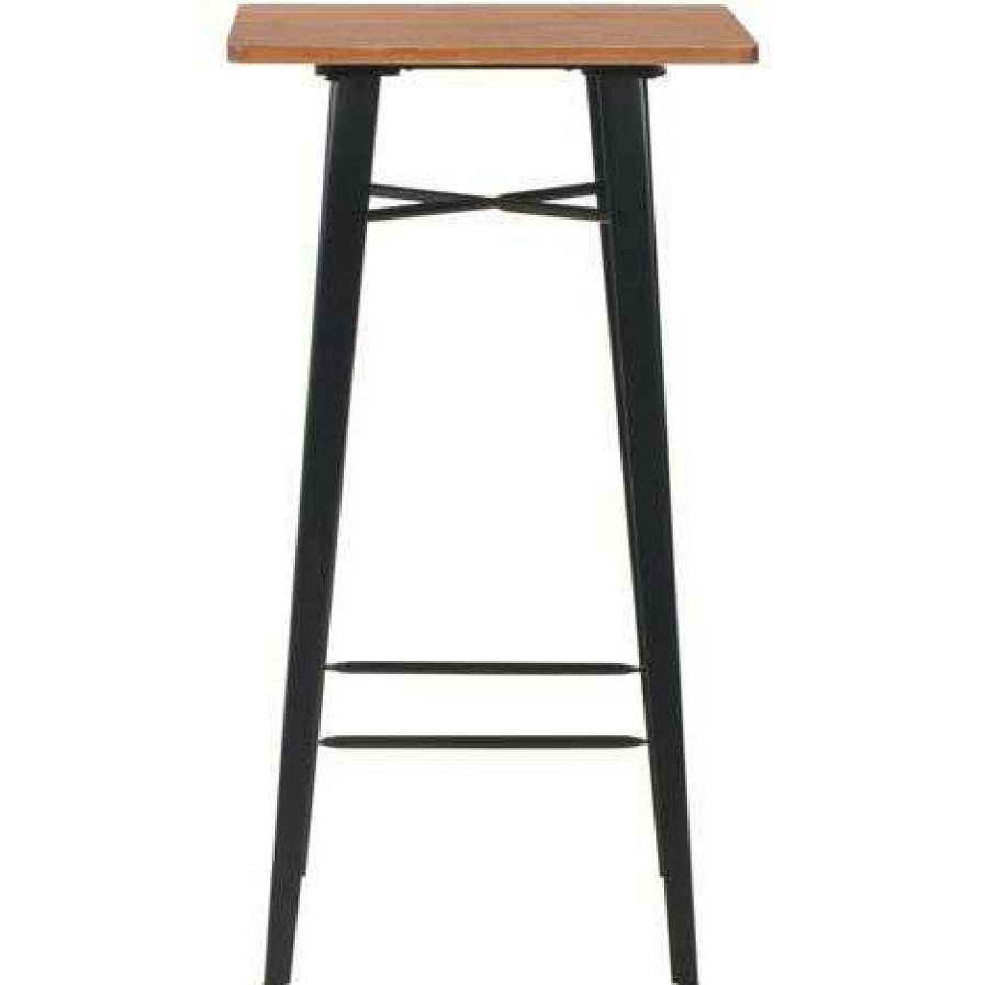 Table Haute Et Bar * | Meilleur Prix Hommoo Table De Bar Noir 60X60X108 Cm Pinede Et Acier Hdv22235