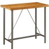 Table Haute Et Bar * | Top 10 Helloshop26 Table Haute Mange Debout Bar Bistrot Teck Recycle Massif 120 Cm