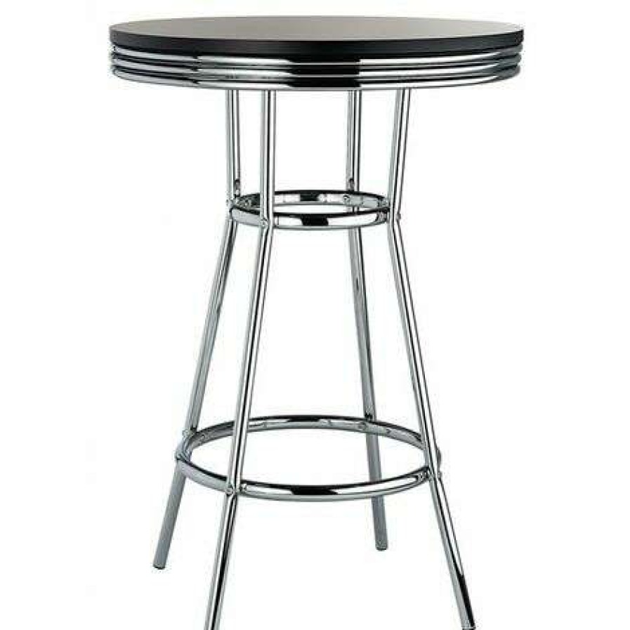 Table Haute Et Bar * | Promo Netfurniture Phoenix Retro American Diner Style Table Le Noir