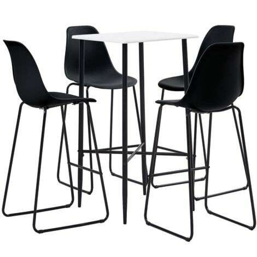 Table Haute Et Bar * | Le Moins Cher True Deal Ensemble De Bar 5 Pcs Plastique Noir