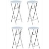 Table Haute Et Bar * | Le Moins Cher Vidaxl Table De Bar 4 Pcs Avec Dessus De Table En Mdf Blanc