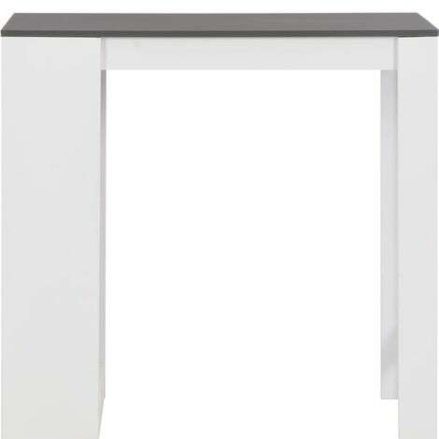 Table Haute Et Bar * | Le Moins Cher True Deal Table De Bar Avec Etagere Blanc 110X50X103 Cm