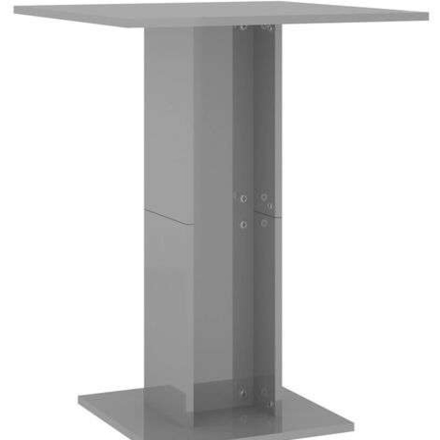 Table Haute Et Bar * | Vente Flash True Deal Table De Bistro Gris Brillant 60X60X75 Cm Agglomere