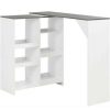 Table Haute Et Bar * | Budget Hommoo Table De Bar Avec Tablette Amovible Blanc 138 X 40 X 120 Cm Hdv22377