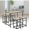 Table Haute Et Bar * | Grosses Soldes Skecten Ensemble Table De Bar Bistrot 4 Tabourets Avec Repose-Pieds Table Mange-Debout Table Haute Cuisine