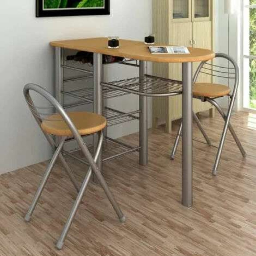 Table Haute Et Bar * | Bon Marche Asupermall Ensemble De Table Et De Chaises De Bar / Cuisine Bois