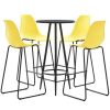 Table Haute Et Bar * | Les Meilleures Critiques De True Deal Ensemble De Bar 5 Pcs Plastique Jaune