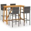 Table Haute Et Bar * | Bon Marche Topdeal Ensemble De Bar De Jardin 5 Pcs Gris Ff3067970_Fr