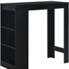 Table Haute Et Bar * | Bon Marche Supermarket Table De Bar Avec Etagere Noir 110X50X103 Cm