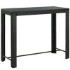 Table Haute Et Bar * | Budget Hommoo Table De Bar De Jardin Noir 140,5 60,5 110,5 Cm Resine Tressee