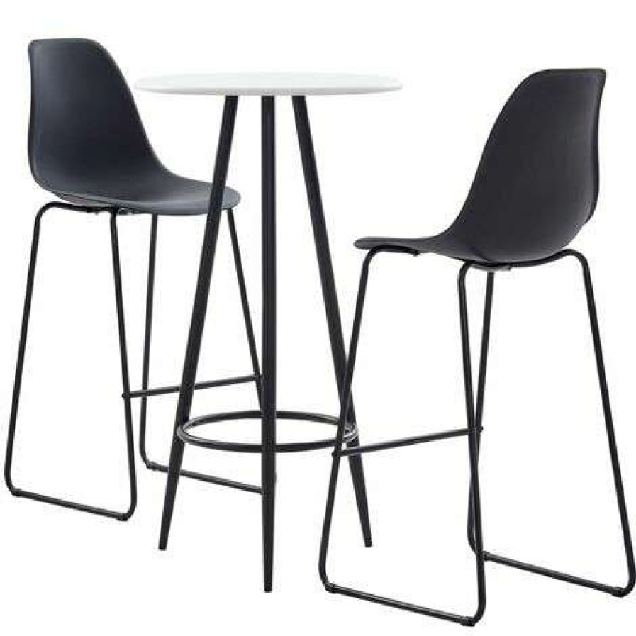 Table Haute Et Bar * | Vente Flash Youthup Ensemble De Bar 3 Pcs Plastique Noir Noir