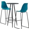 Table Haute Et Bar * | Les Meilleures Critiques De True Deal Ensemble De Bar 3 Pcs Plastique Turquoise