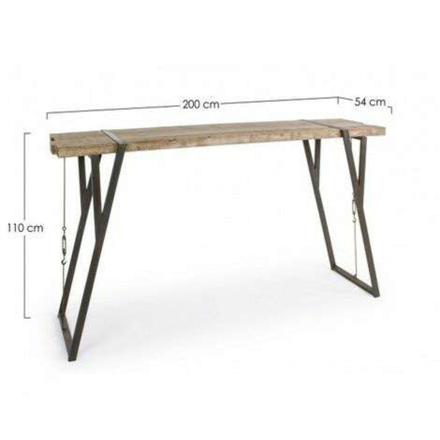 Table Haute Et Bar * | Sortie Webmarketpoint Table De Bar Style Industriel Blocks 200 54 Cm