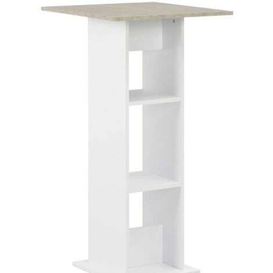 Table Haute Et Bar * | Meilleure Affaire True Deal Table De Bar Blanc 60X60X110 Cm