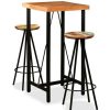 Table Haute Et Bar * | Sortie True Deal Ensemble De Bar 3 Pcs Bois D'Acacia Massif Et De Recuperation