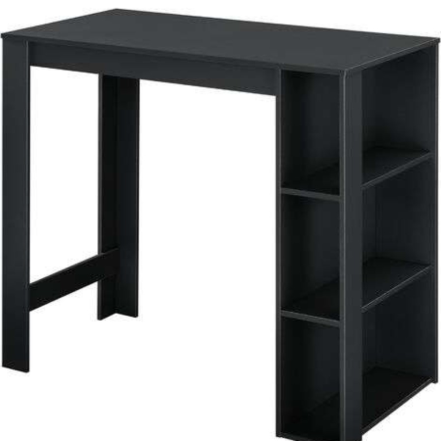 Table Haute Et Bar * | Remise Table De Bar Danderyd 3 Etageres 120X60X106 Cm Noir [En.Casa]