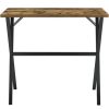 Table Haute Et Bar * | Grosses Soldes Nova Tableau De Bar 120X60X105 Cm Plancher Rectangulaire Effet En Bois Fonce