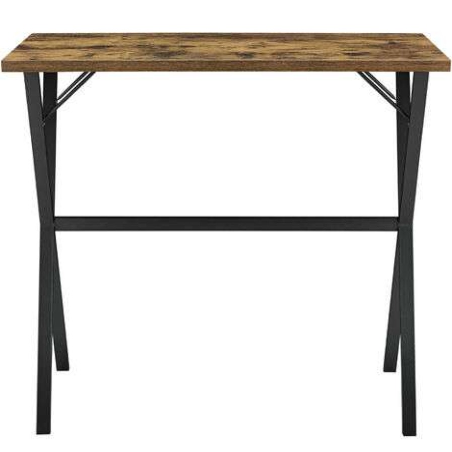 Table Haute Et Bar * | Grosses Soldes Nova Tableau De Bar 120X60X105 Cm Plancher Rectangulaire Effet En Bois Fonce