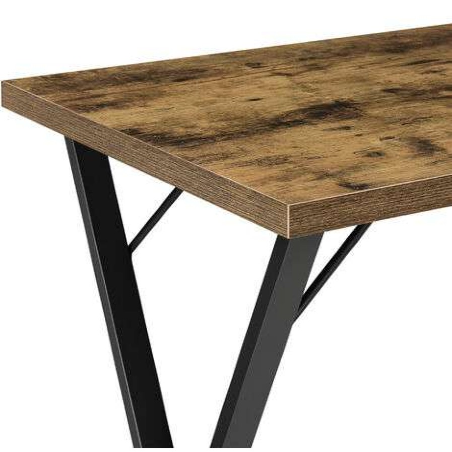 Table Haute Et Bar * | Grosses Soldes Nova Tableau De Bar 120X60X105 Cm Plancher Rectangulaire Effet En Bois Fonce