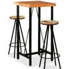 Table Haute Et Bar * | Les Meilleures Critiques De Topdeal Ensemble De Bar 3 Pcs Bois D'Acacia Massif Et De Recuperation Vdff18063_Fr