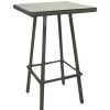 Table Haute Et Bar * | Promo Vacchetti Table De Bar En Polyrotin Adila Noyer Carre 70X70X107H Cm