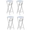 Table Haute Et Bar * | Meilleure Affaire Fimei Table De Bar 4 Pcs Avec Dessus De Table En Mdf Blanc