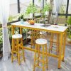 Table Haute Et Bar * | Top 10 Szyb Table Haute De Bar Et 2 Tabourets Design Industriel Meubles Modernes Simples