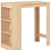 Table Haute Et Bar * | Coupon True Deal Table De Bar Avec Etagere Chene 110X50X103 Cm