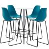 Table Haute Et Bar * | Grosses Soldes True Deal Ensemble De Bar 5 Pcs Plastique Turquoise