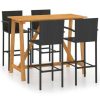 Table Haute Et Bar * | Acheter Youthup Ensemble De Bar De Jardin 5 Pcs Noir Noir