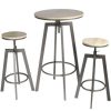 Table Haute Et Bar * | Meilleure Affaire Table De Repas Table Mange Debout 2 Tabourets Reglables Aria