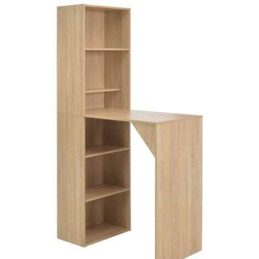 Table Haute Et Bar * | Bon Marche Hommoo Table De Bar Avec Armoire Chene 115 X 59 X 200 Cm Hdv22380