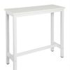 Table Haute Et Bar * | Remise Woltu 1 X Table De Bar. Table De Bistrot. Table A Manger. Structure En Metal. Plateau En Bois Massif. 120X40X100 Cm. Blanc