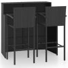 Table Haute Et Bar * | Le Moins Cher Hommoo Ensemble De Bar De Jardin 3 Pcs Noir