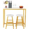 Table Haute Et Bar * | Sortie Onevan Table De Bar Stylisee Avec 2 Tabourets Ensemble De Meubles Modernes Simples Pour Cuisine Salle De Jeux Salon