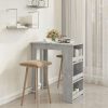 Table Haute Et Bar * | Le Moins Cher Youthup Table De Bar A Etagere De Rangement Gris Beton 102X50X103,5 Cm Gris