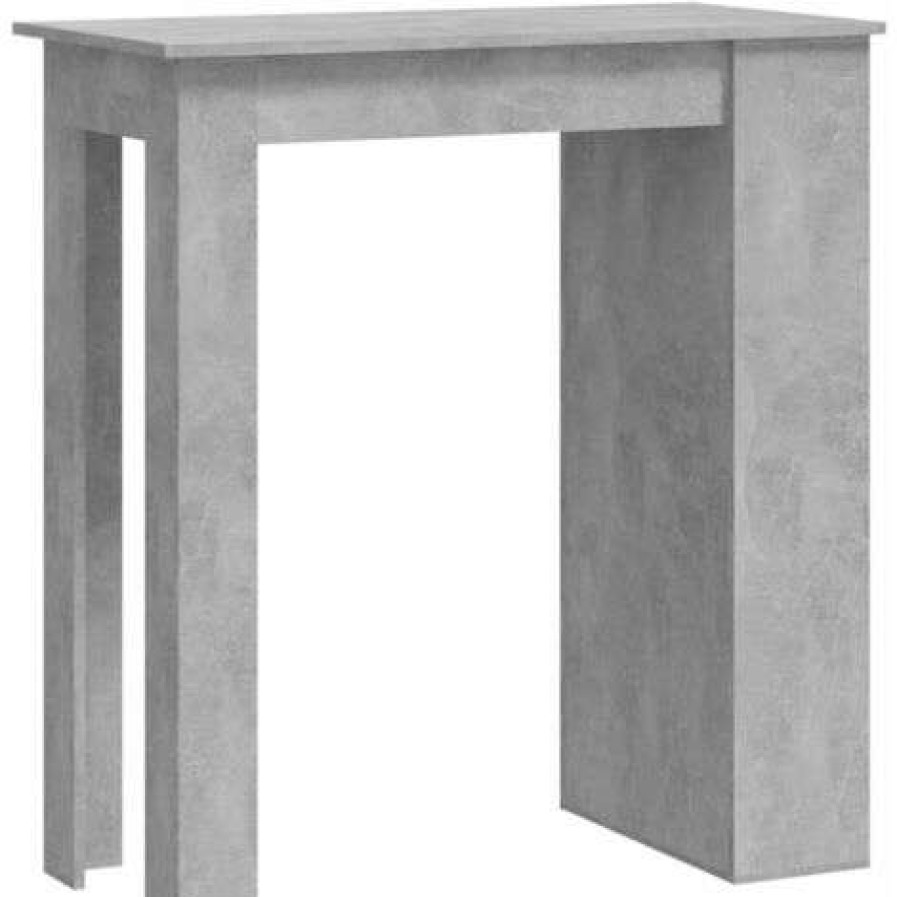 Table Haute Et Bar * | Le Moins Cher Youthup Table De Bar A Etagere De Rangement Gris Beton 102X50X103,5 Cm Gris