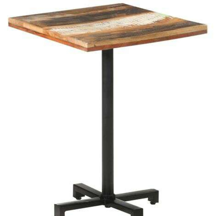 Table Haute Et Bar * | Le Moins Cher Vidaxl Table De Bistro Carree 60X60X75 Cm Bois De Recuperation Massif Brun