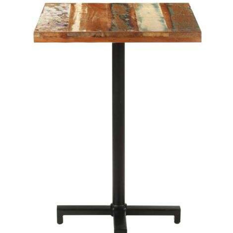 Table Haute Et Bar * | Le Moins Cher Vidaxl Table De Bistro Carree 60X60X75 Cm Bois De Recuperation Massif Brun