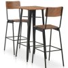 Table Haute Et Bar * | Promo Vidaxl Mobilier De Bar 3 Pcs Acier Marron Noir Brun