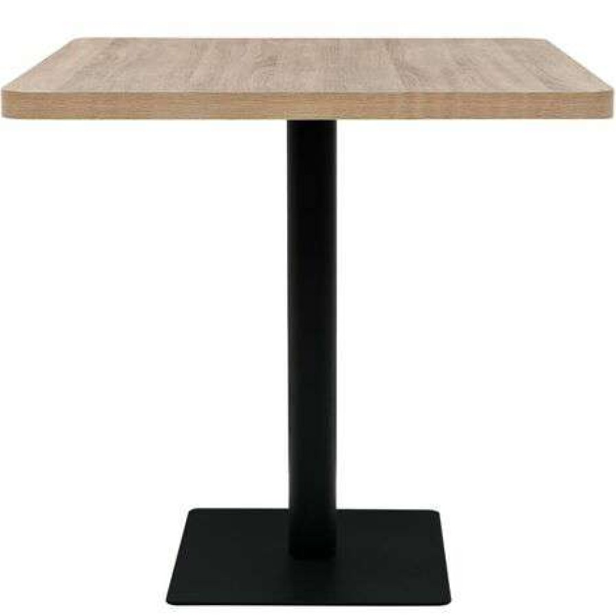 Table Haute Et Bar * | Meilleur Prix True Deal Table De Bistro Mdf Et Acier Carre 80X80X75 Cm Couleur De Chene