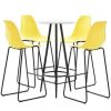 Table Haute Et Bar * | Remise True Deal Ensemble De Bar 5 Pcs Plastique Jaune