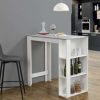 Table Haute Et Bar * | De Gros Table De Bar Danderyd 3 Etageres 120X60X106 Cm Blanc Effet Beton [En.Casa]